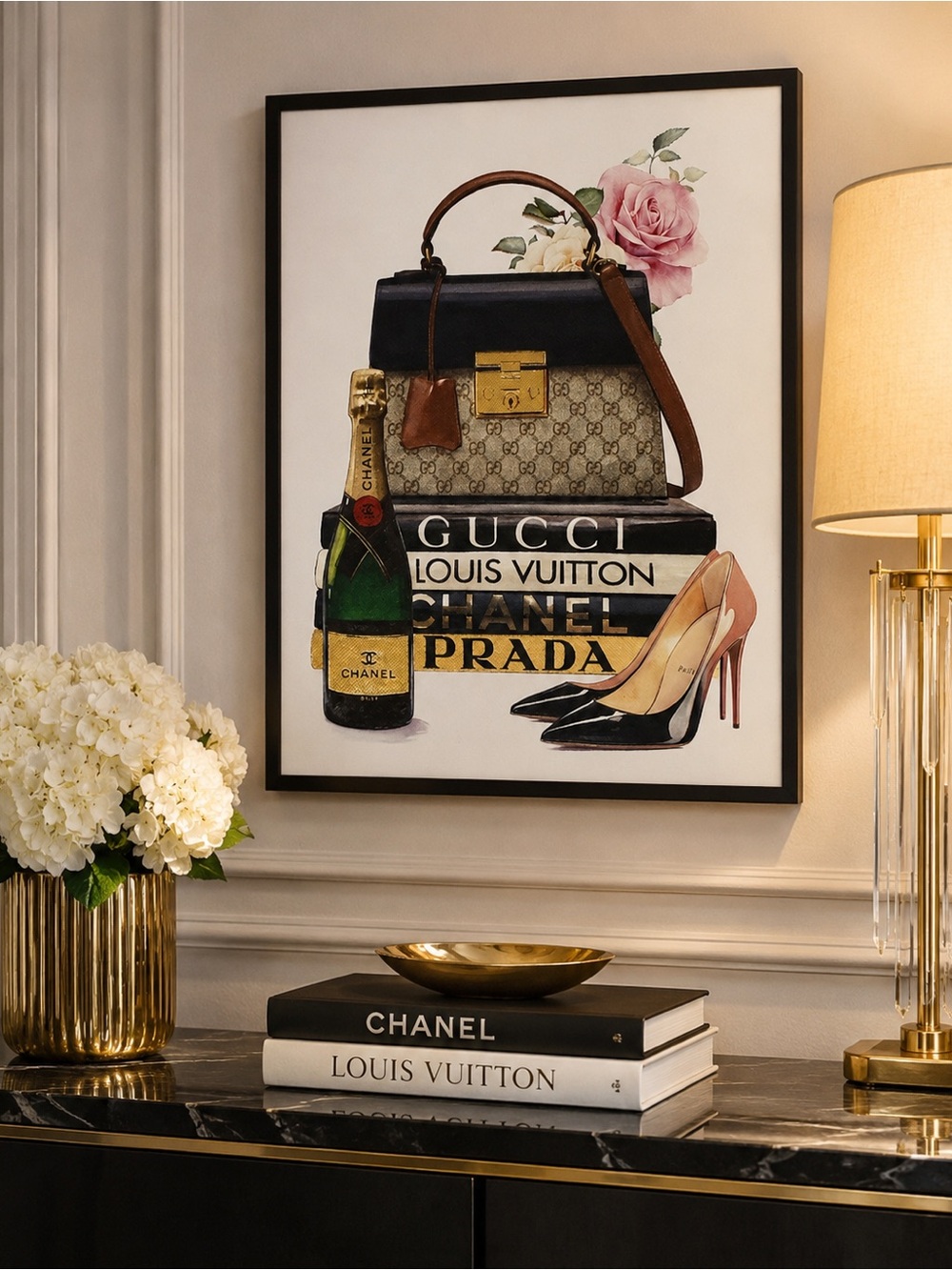 Luxury Fashion Icons 11x14 Glam Canvas Wall Art